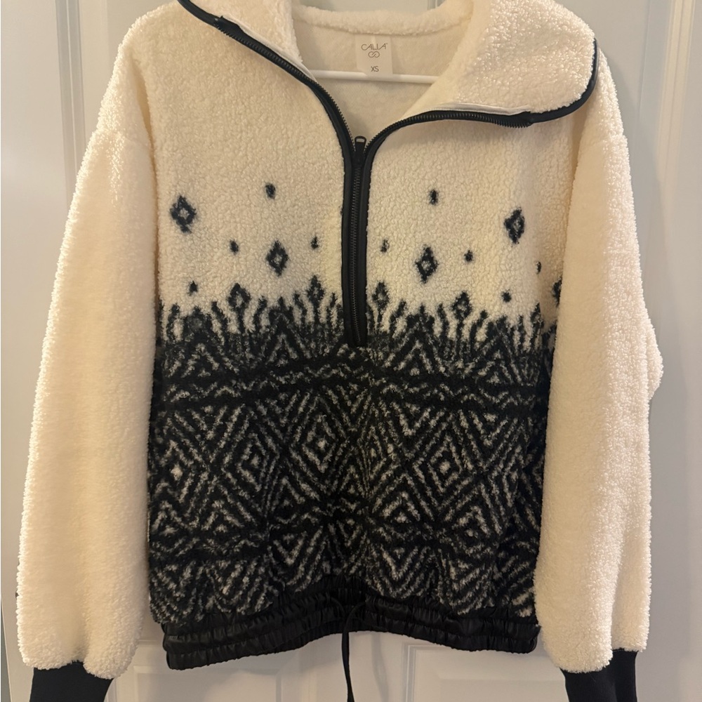 CALIA Cream and Black Teddy Jacket Nordic Design